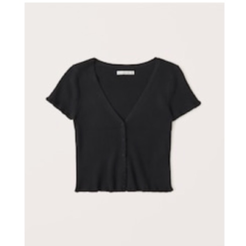 ABERCROMBIE SHORT SLEEVE RUFFLED CARDGIAN